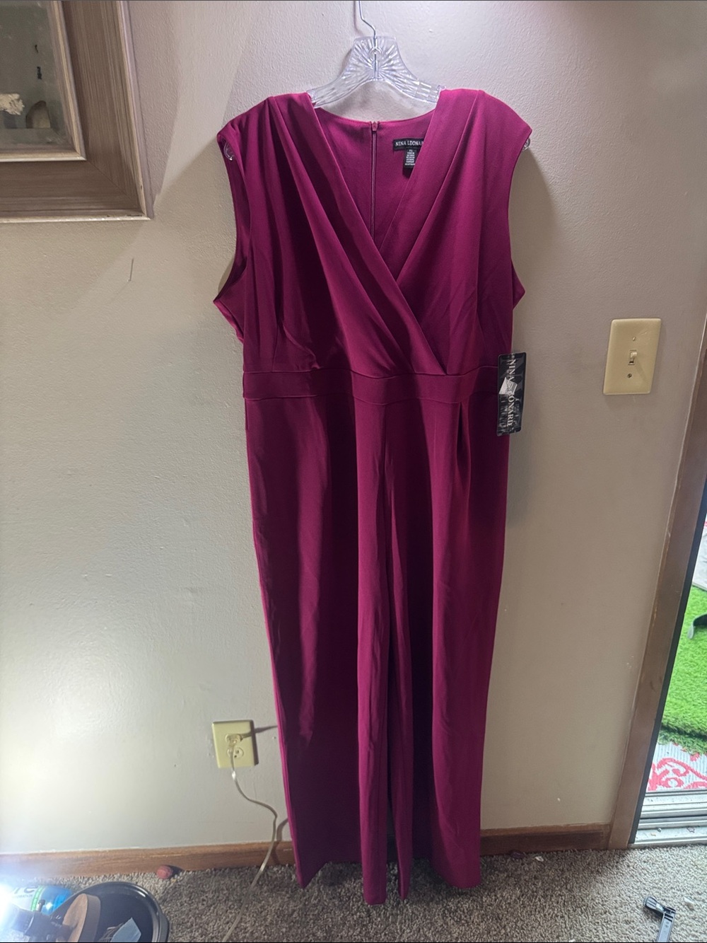 Ava & Viv Sleeveless V-Neck jumpsuit  in Berry Plum